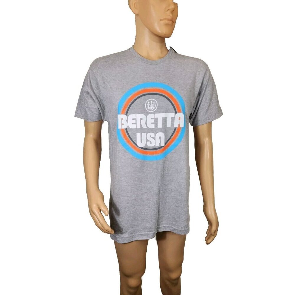 Beretta Men's SiZe 2XL USA retro tee short sleeve Graphic Print gray NWT --25